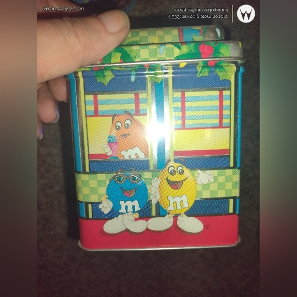 Vintage M&M's Diner #04 Christmas Village limited Edition Canister 1996 Tin Box - Picture 5 of 7